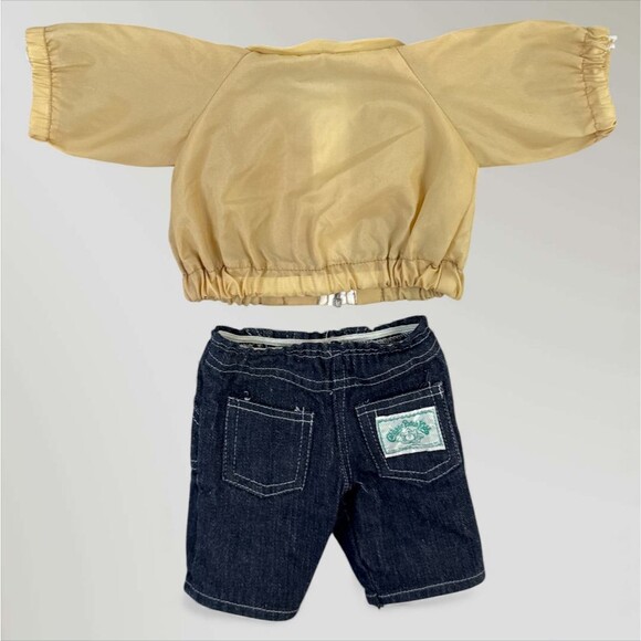 Vintage Cabbage Patch Kids CPK Yellow Zip Up Jacket and Blue Jeans Pants - Picture 4 of 7